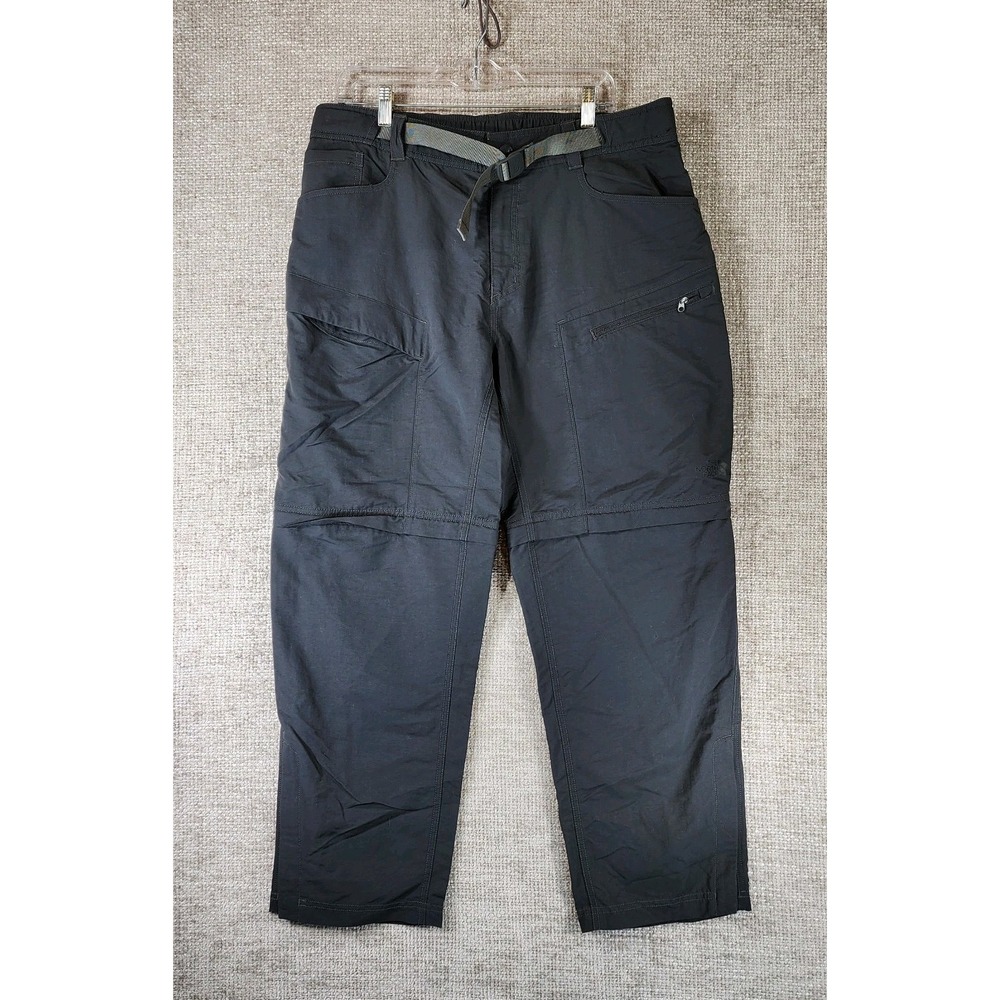 The North Face Convertible Hiking Pants Mens 36x29 Gray Nylon Belted NF0A2WLA